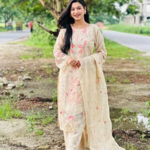 Premium Heavy Embroidered Cotton 3-Piece